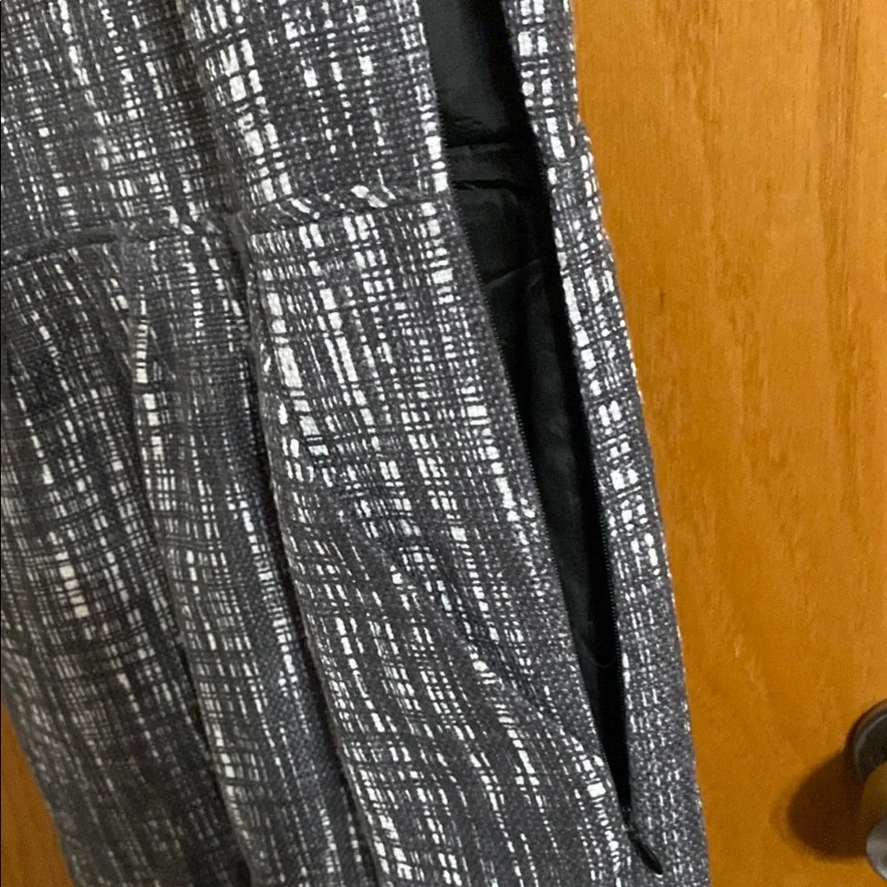 J. Crew Gray and White Sleeveless Sheath Dress